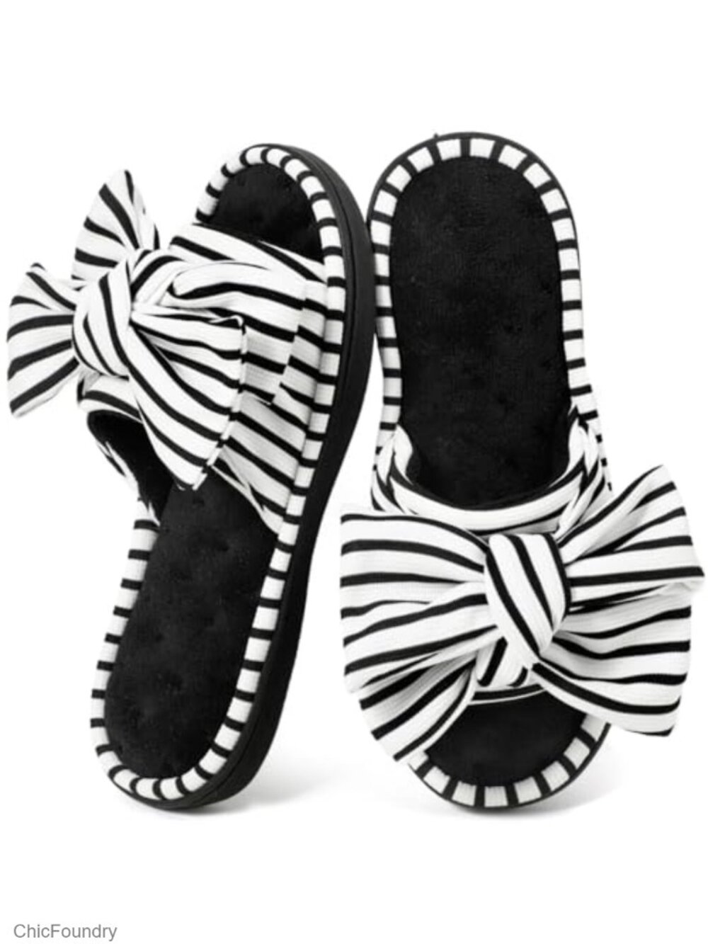 Memory Foam Open Toe Slippers Terrycloth Slide Anti-Slip Indoor Outdoor
